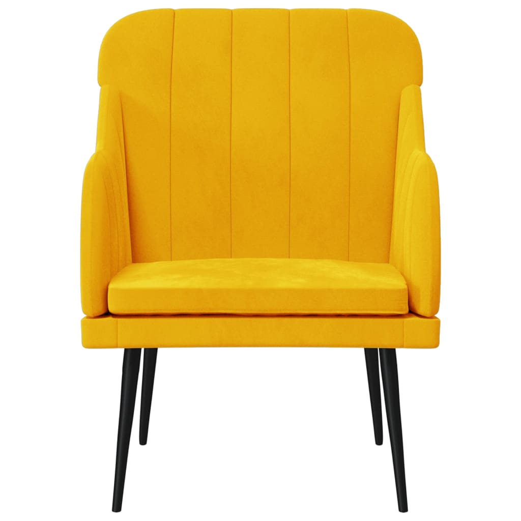 Cadeira c/ apoio de braços 63x76x80 cm veludo amarelo