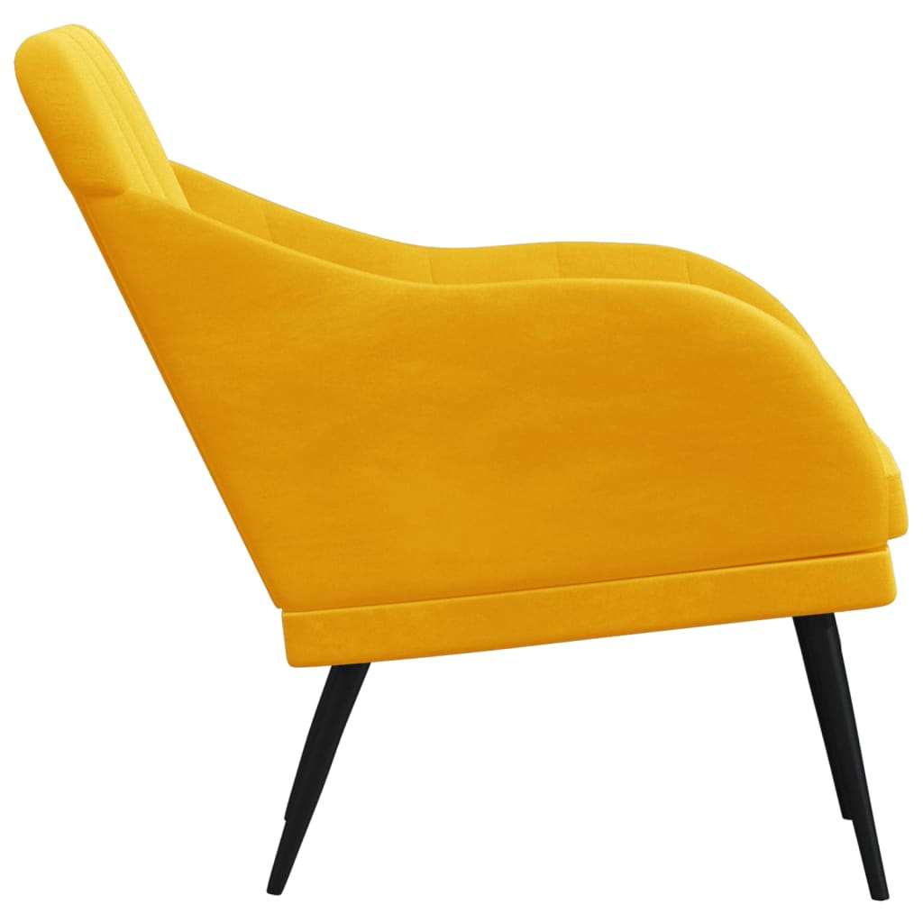 Cadeira c/ apoio de braços 63x76x80 cm veludo amarelo