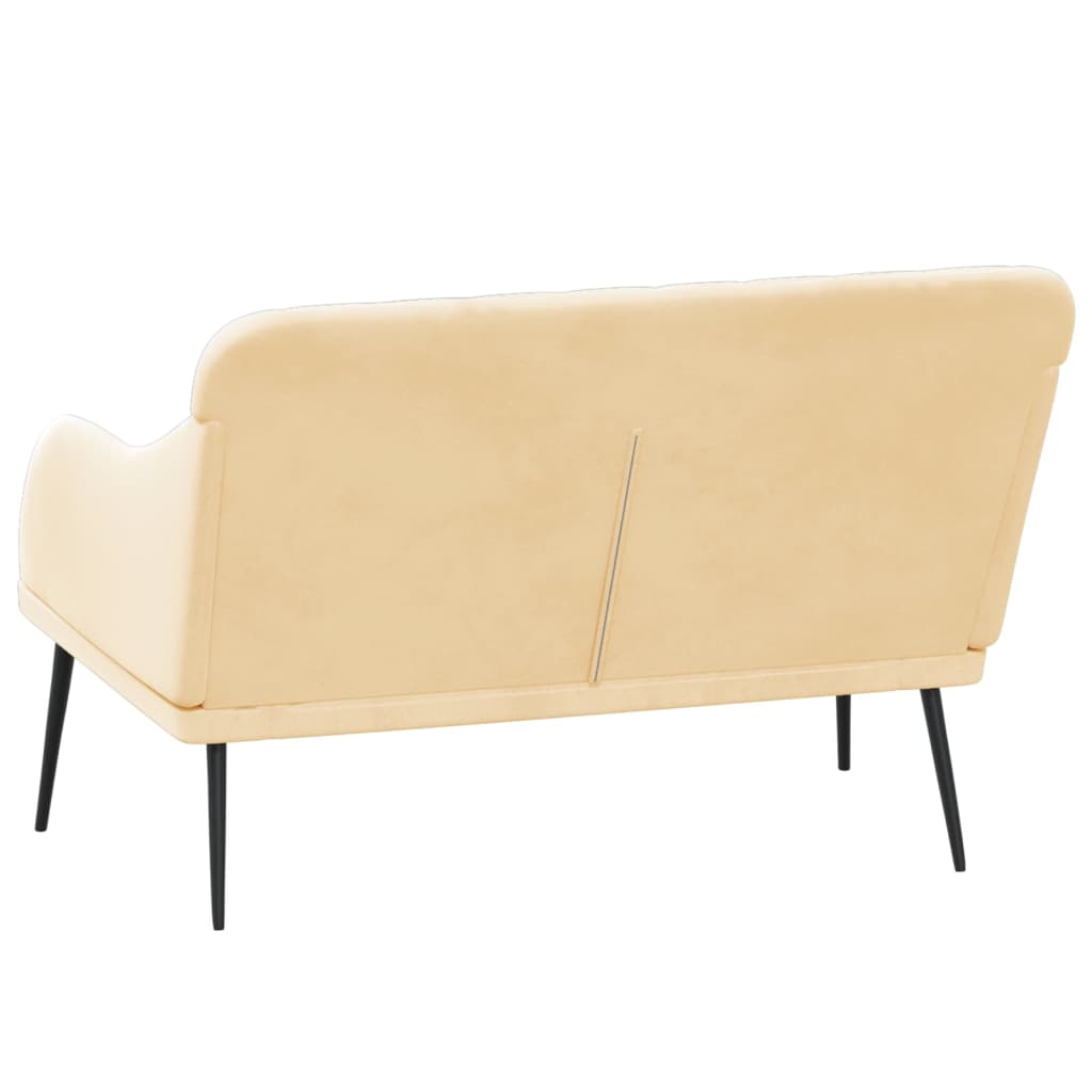 Banco 110x76x80 cm veludo cor creme