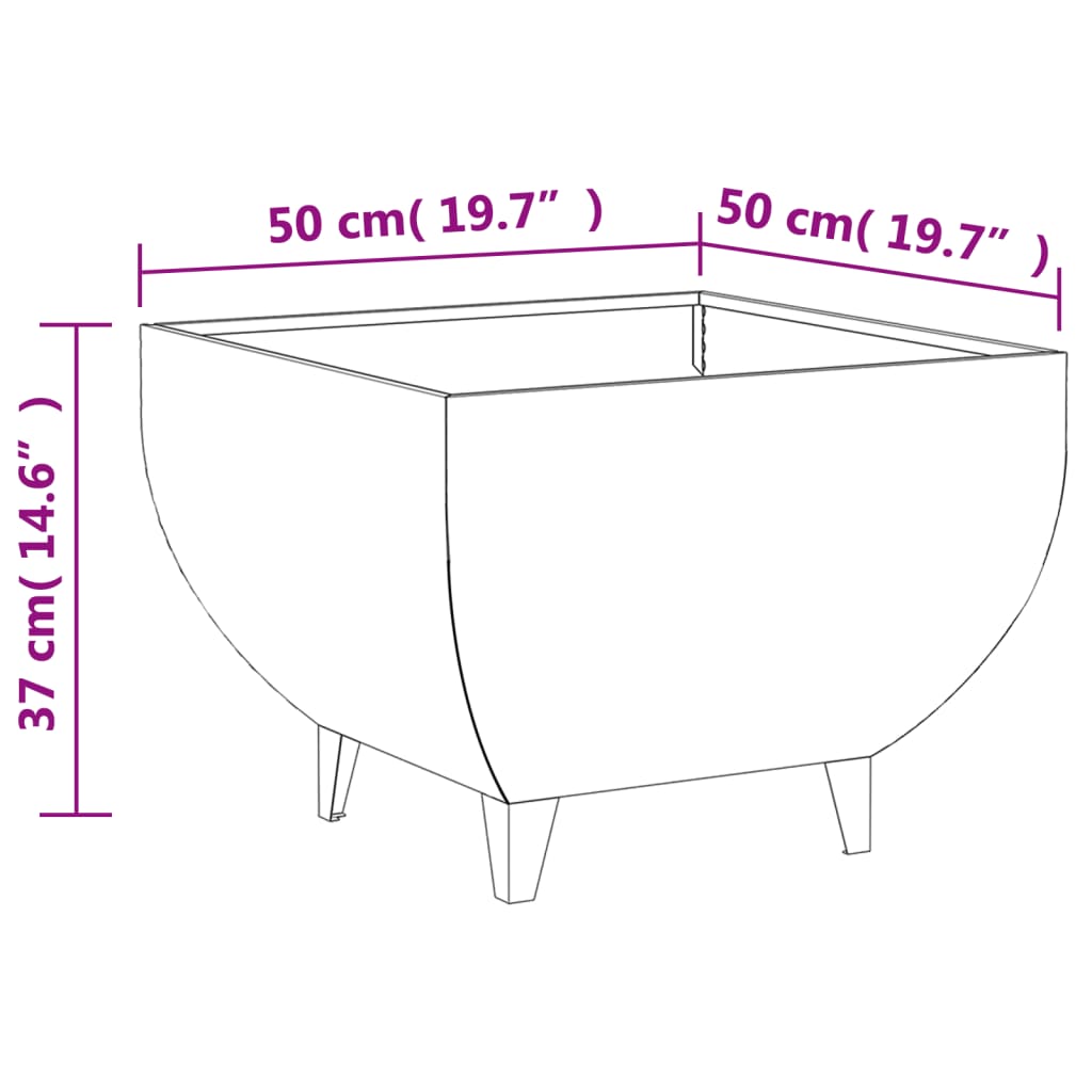 Braseira 50x50x37 cm aço corten