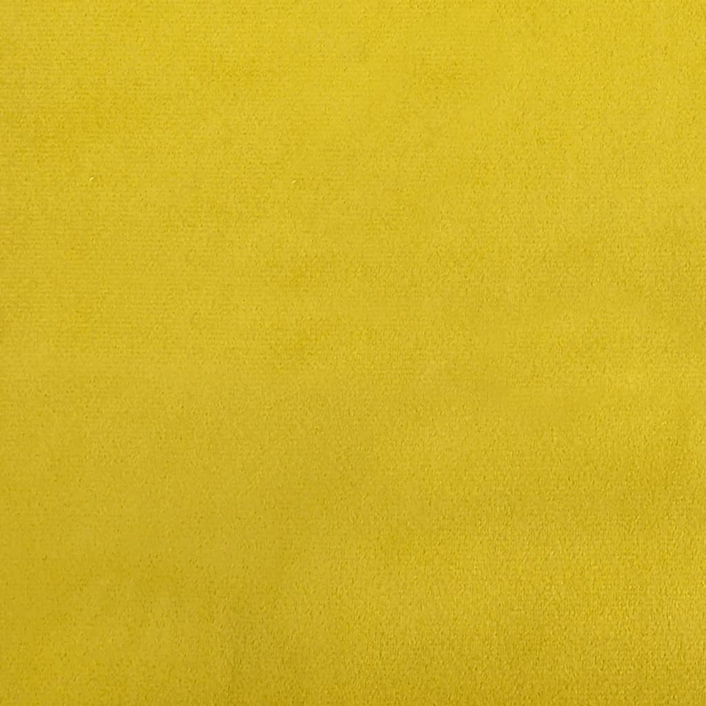 Sofá-cama com apoio de braços veludo amarelo