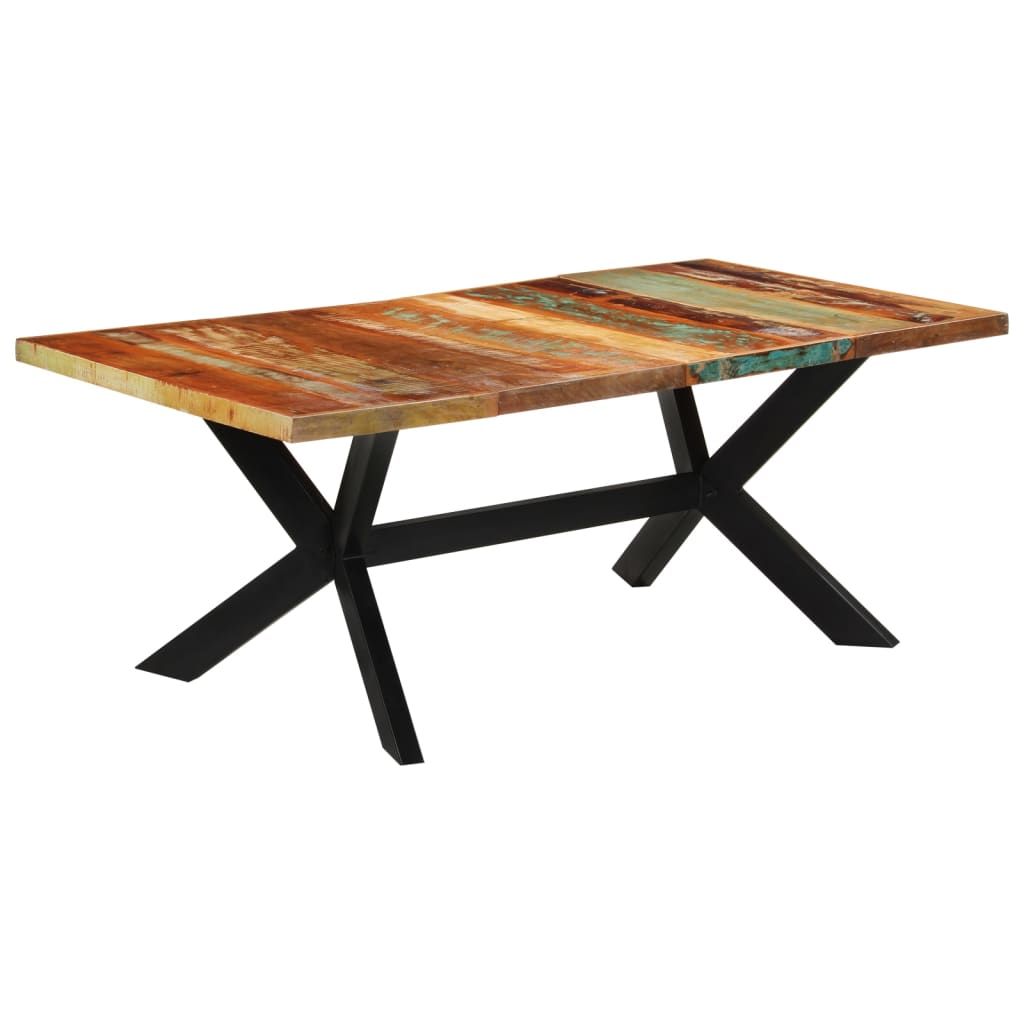 Mesa de jantar 200x100x74 cm madeira recuperada maciça