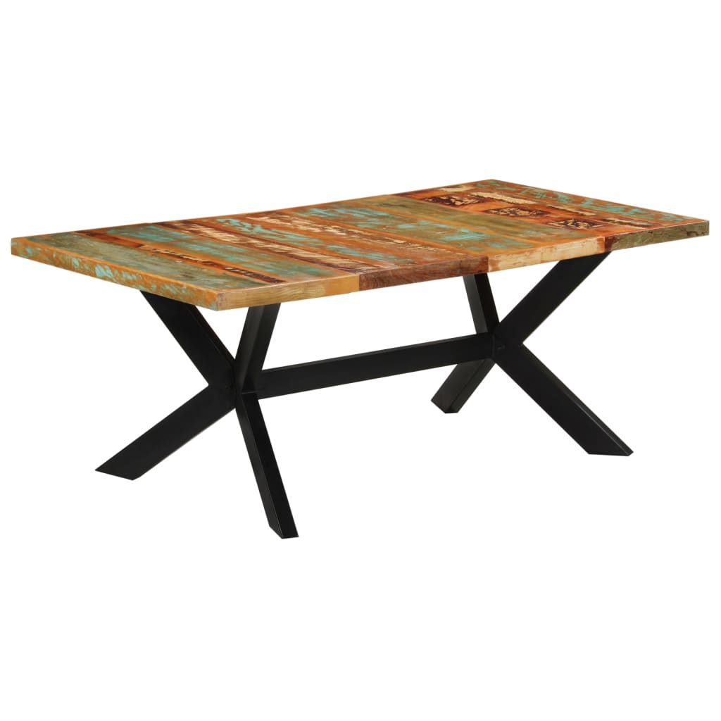 Mesa de jantar 200x100x74 cm madeira recuperada maciça