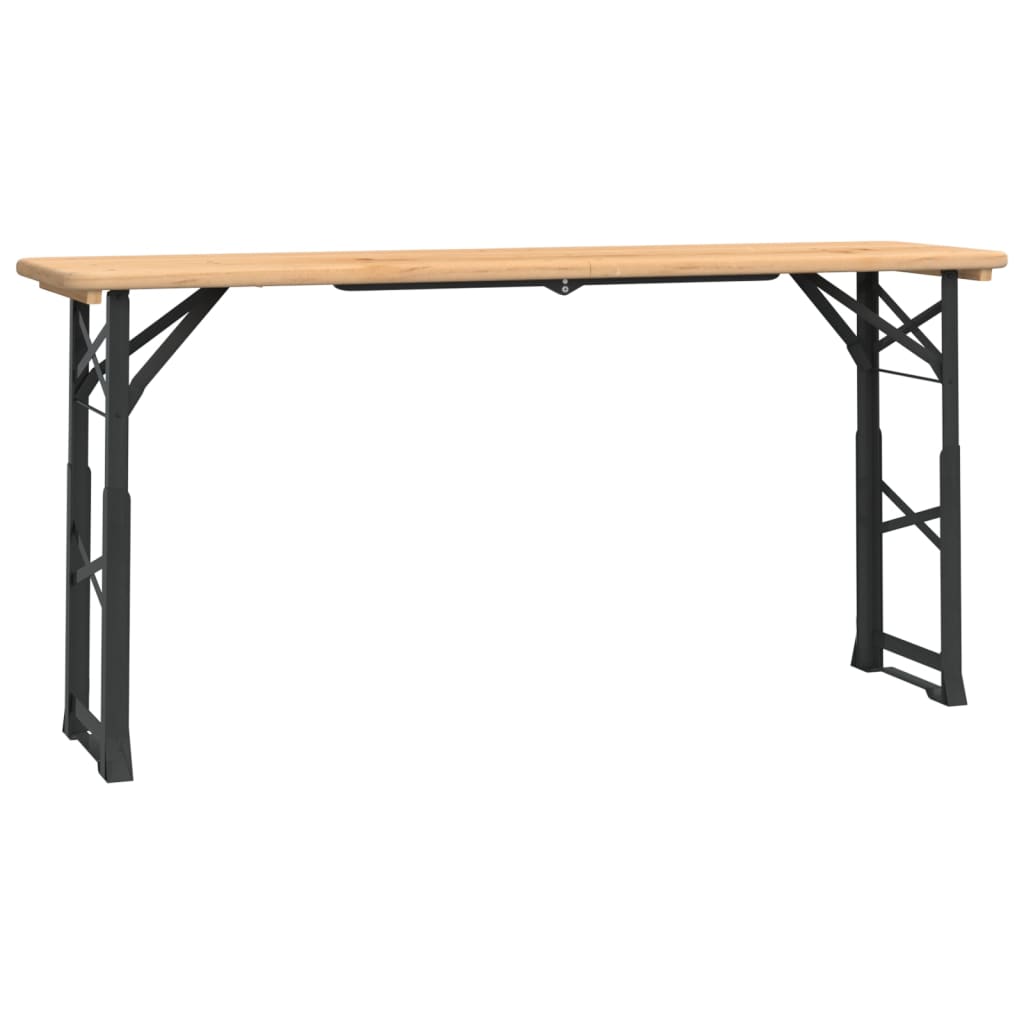 Mesa de cerveja dobrável 170x50x75/105 cm madeira abeto maciça