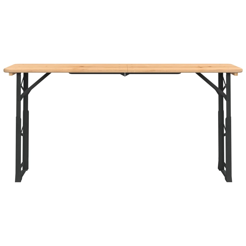 Mesa de cerveja dobrável 170x50x75/105 cm madeira abeto maciça