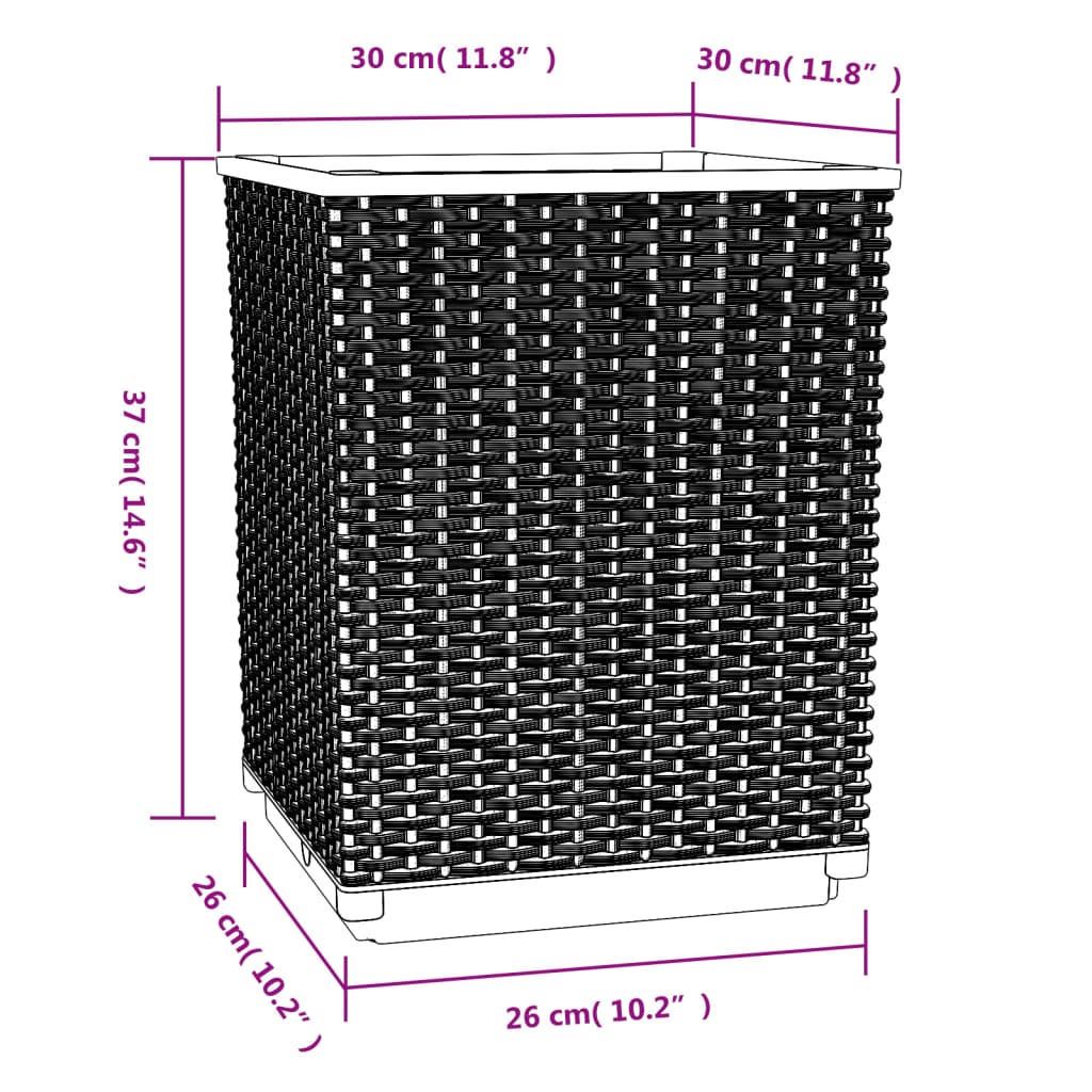 Vasos/floreiras 4 pcs 30x30x37 cm polipropileno branco