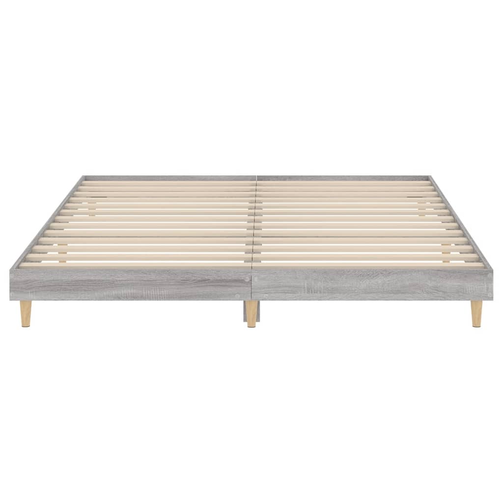 Estrutura de cama 150x200 cm derivados de madeira cinza sonoma