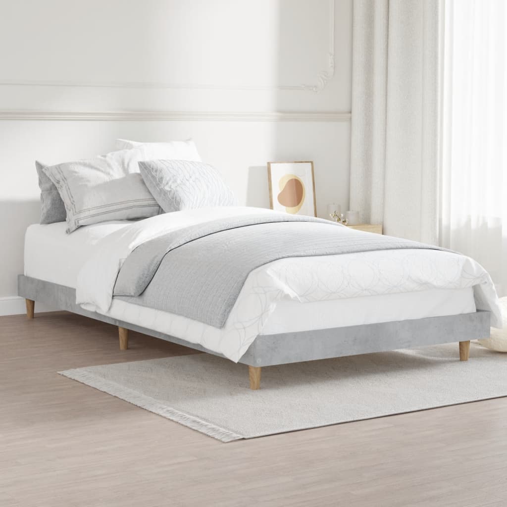 Estrutura de cama 90x190 cm derivados de madeira cinza cimento