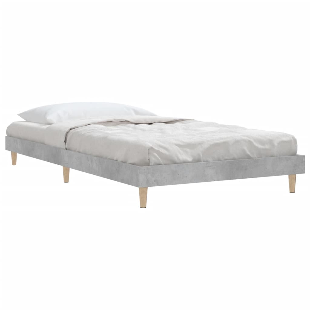 Estrutura de cama 90x190 cm derivados de madeira cinza cimento