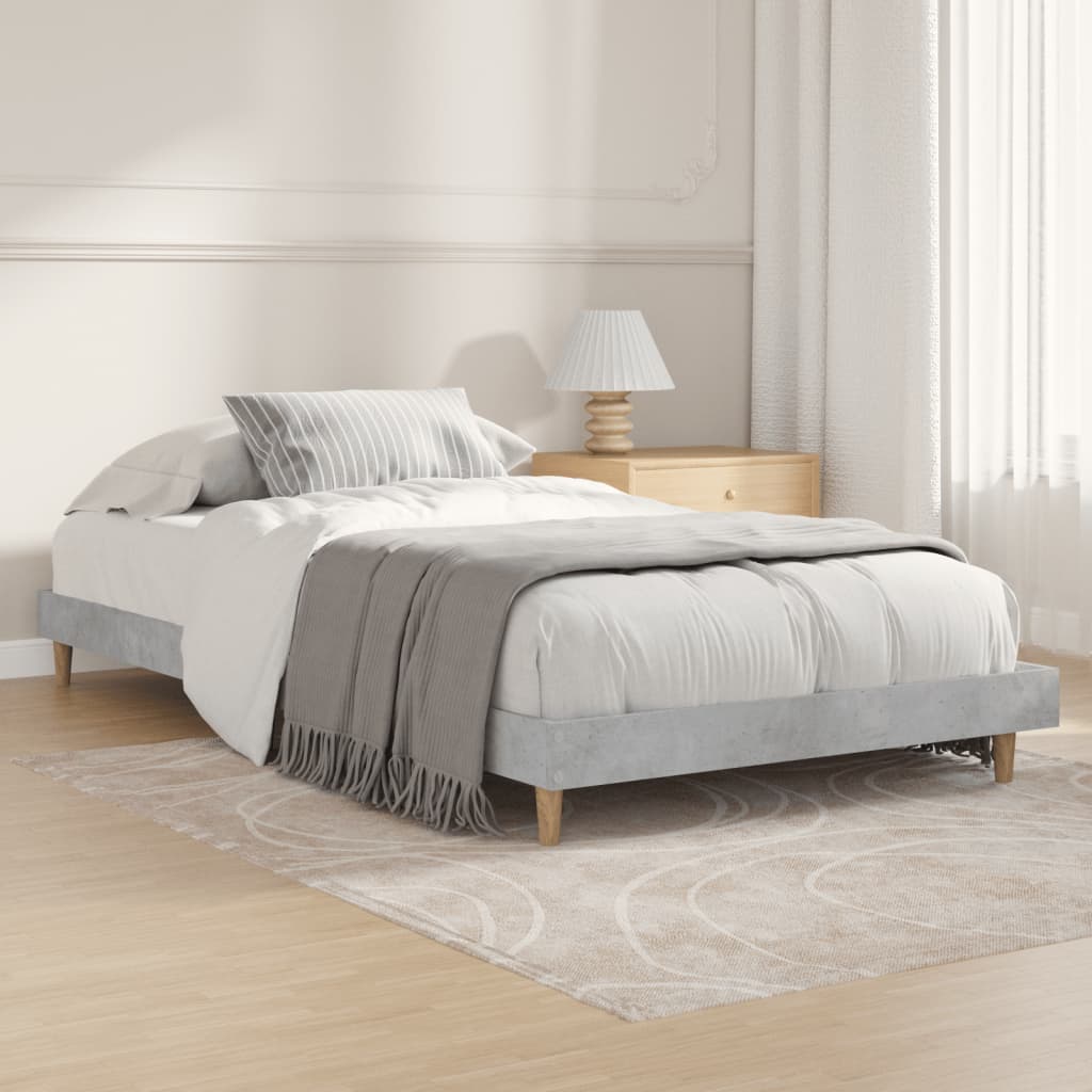 Estrutura de cama 90x190 cm derivados de madeira cinza cimento