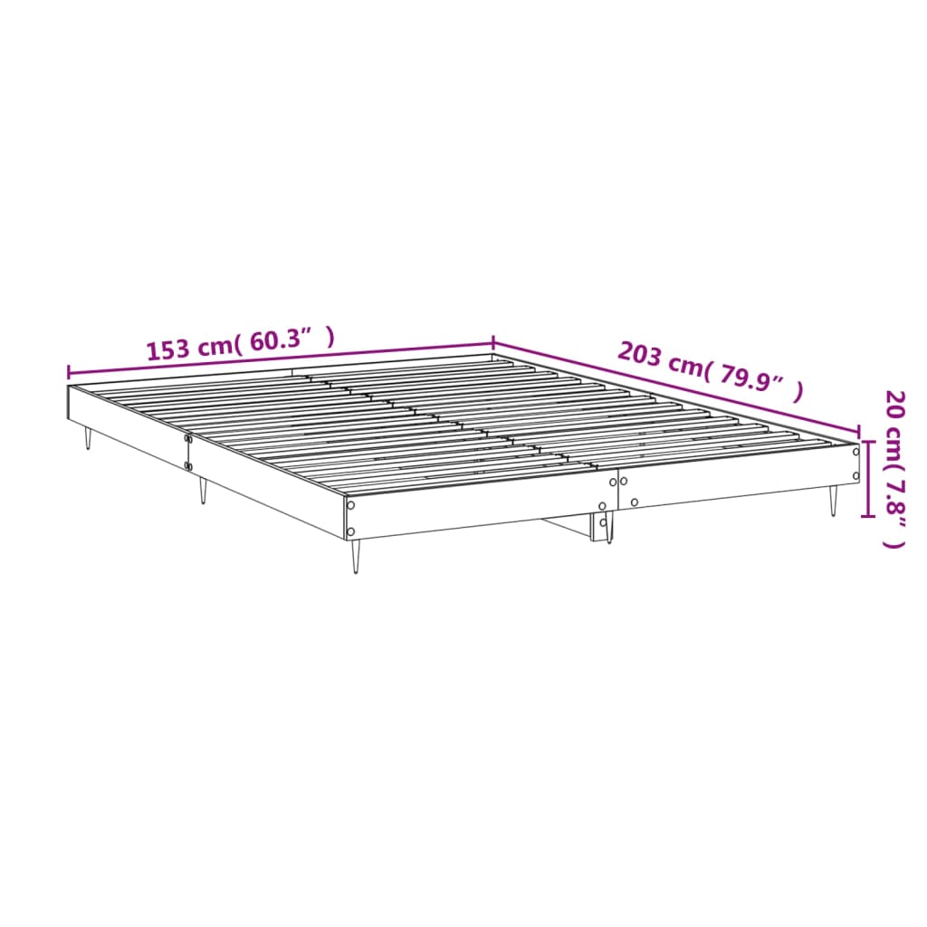 Estrutura de cama 150x200 cm derivados de madeira branco