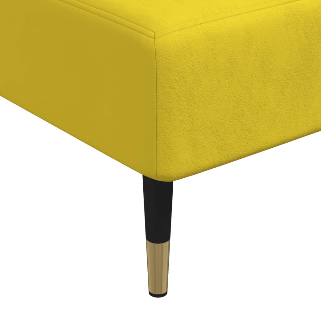 Sofá-cama em forma de L 279x140x70 cm veludo amarelo