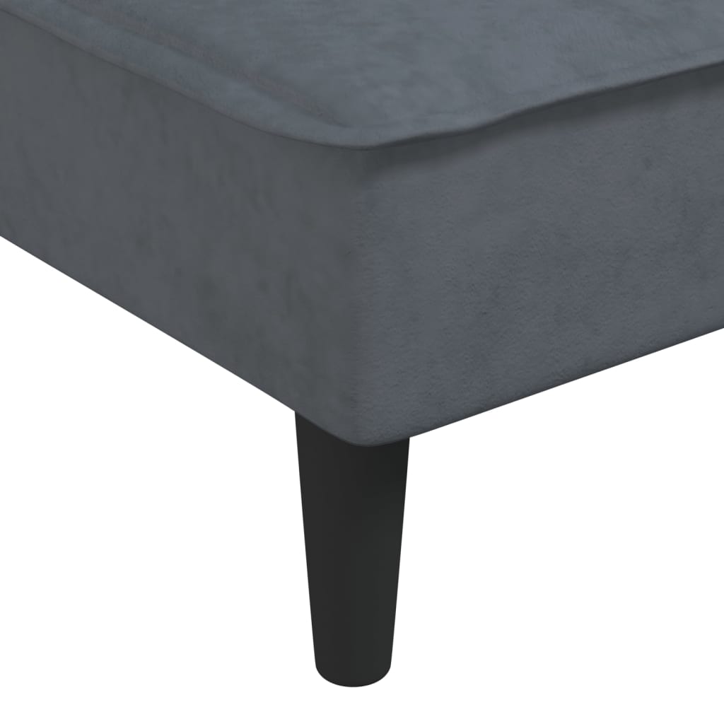 Sofá-cama em forma de L 255x140x70 cm veludo cinzento-escuro