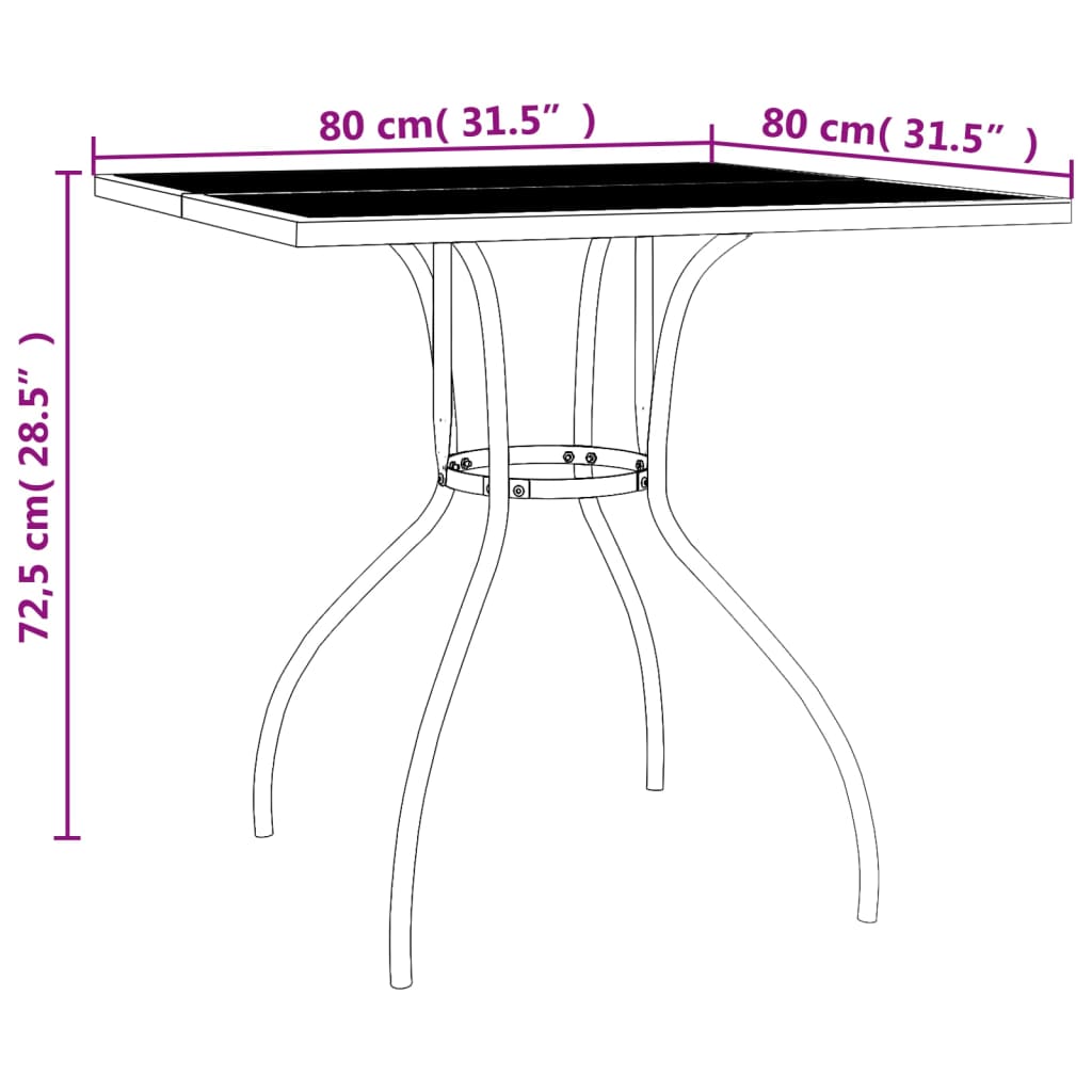 5 pcs conjunto de jantar para jardim aço antracite