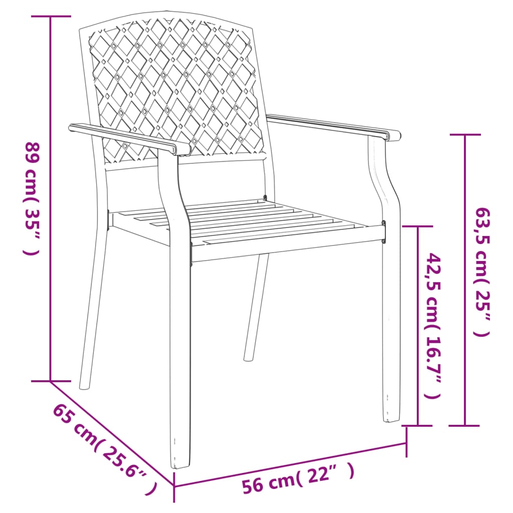 3 pcs conjunto de jantar para jardim aço antracite