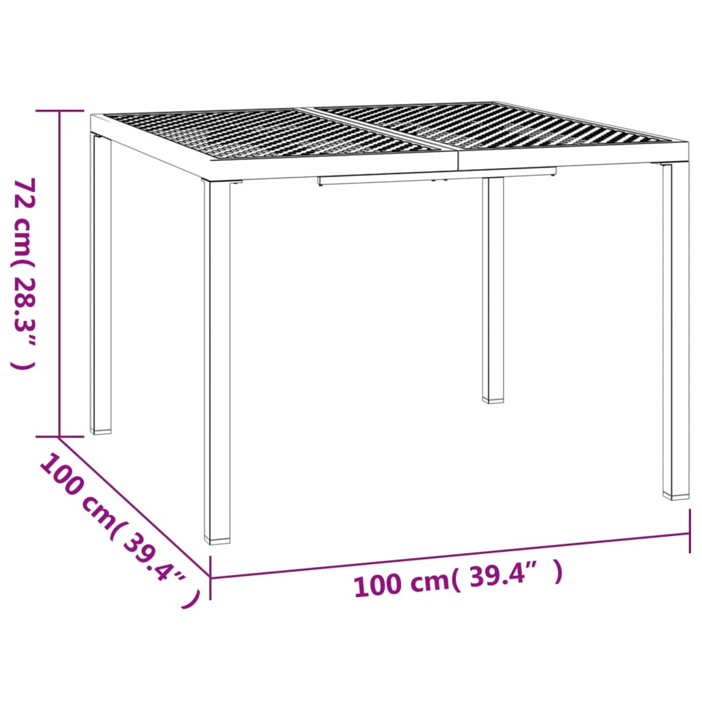 3 pcs conjunto de jantar para jardim aço antracite