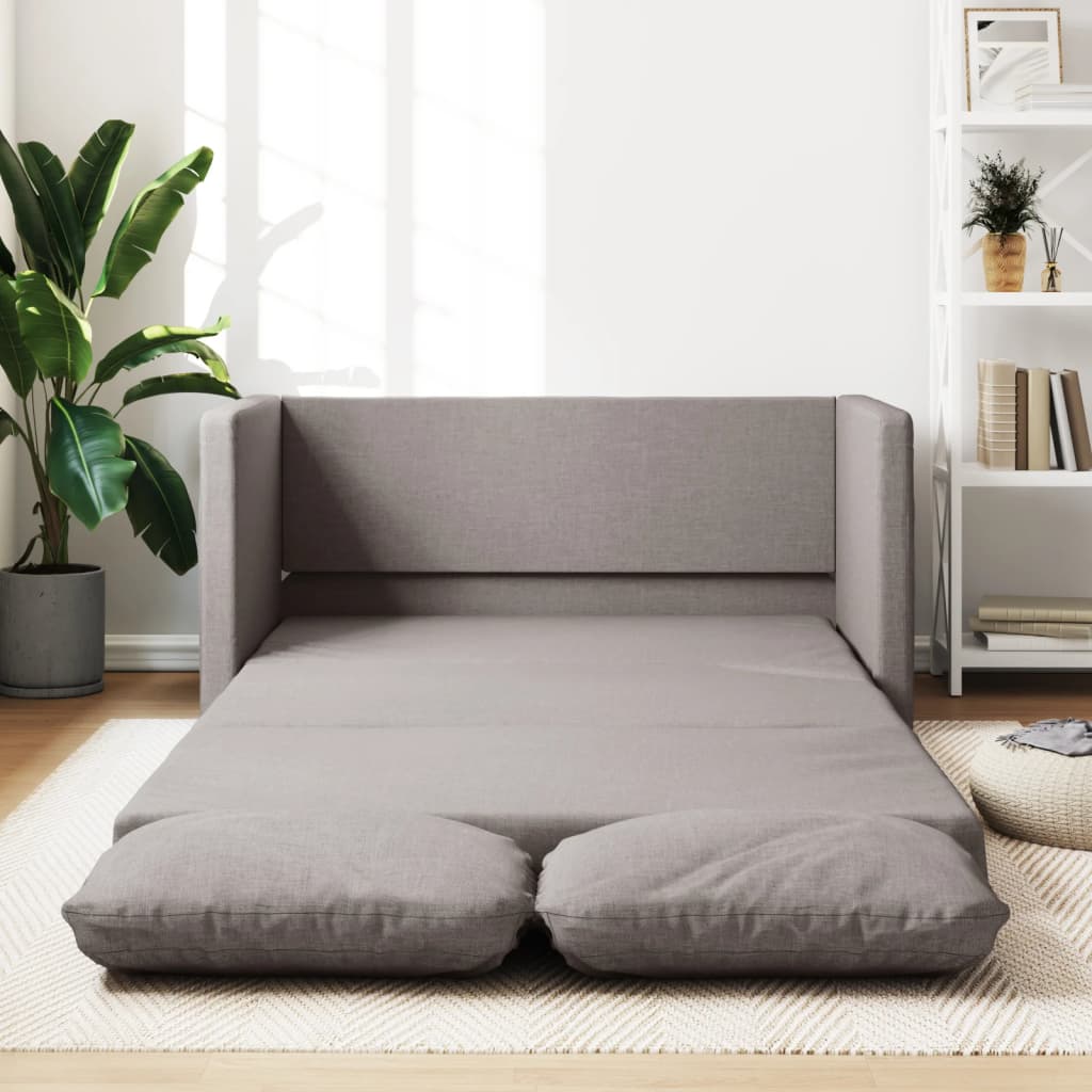 Sofá-cama sem pés 112x174x55 cm tecido cinza-acastanhado