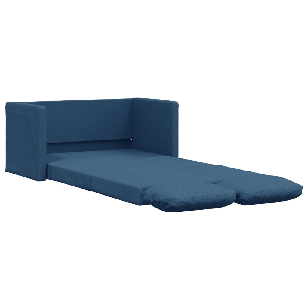 Sofá-cama sem pés 112x174x55 cm tecido azul