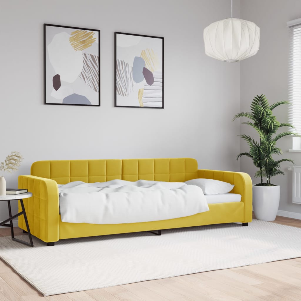 Sofá-cama 80x200 cm veludo amarelo