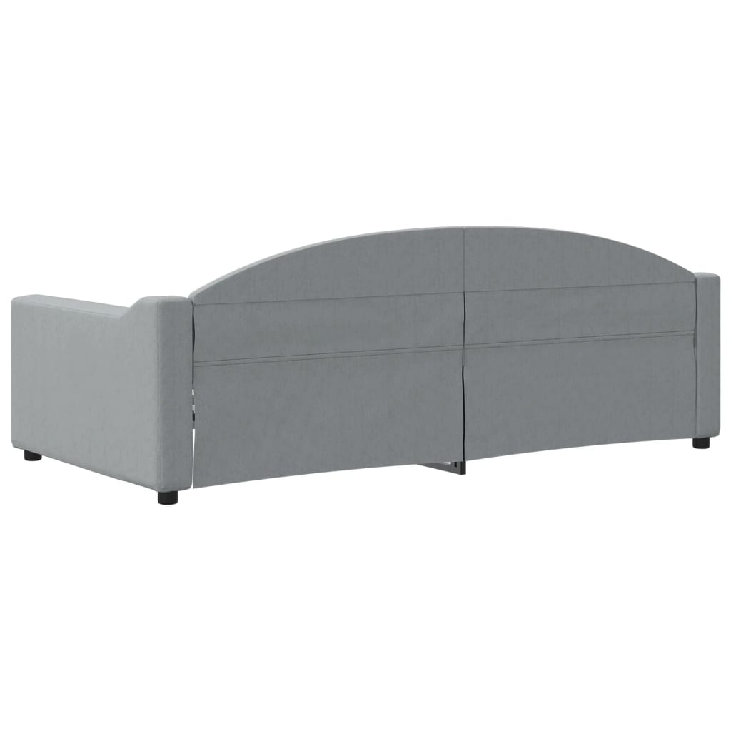 Sofá-cama 90x190 cm tecido cinzento-claro