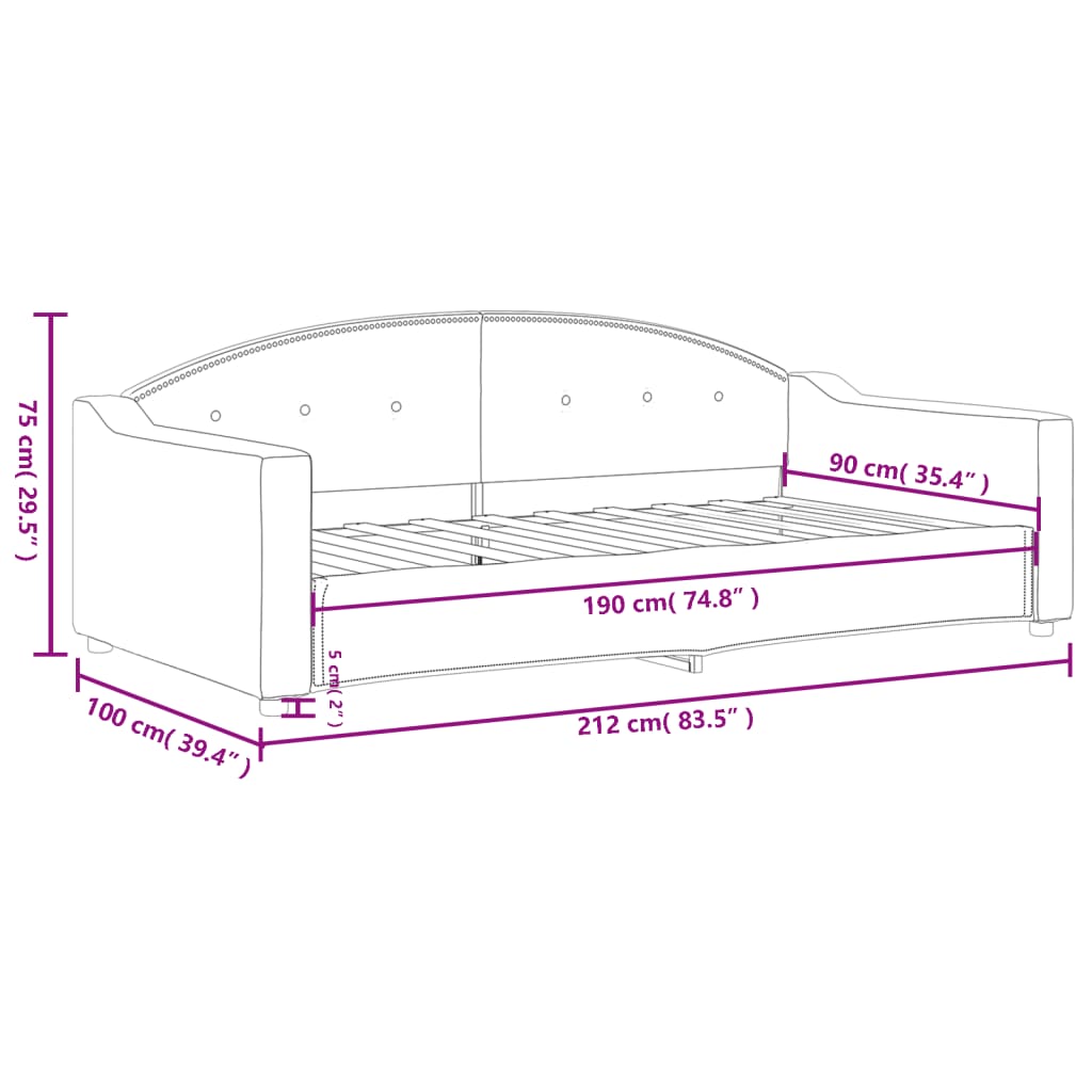 Sofá-cama 90x190 cm tecido cinzento-claro