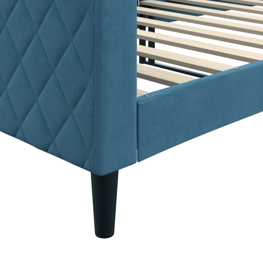 Sofá-cama 90x200 cm veludo azul