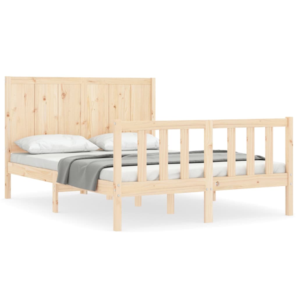 Estrutura de cama com cabeceira 120x200 cmmadeira maciça