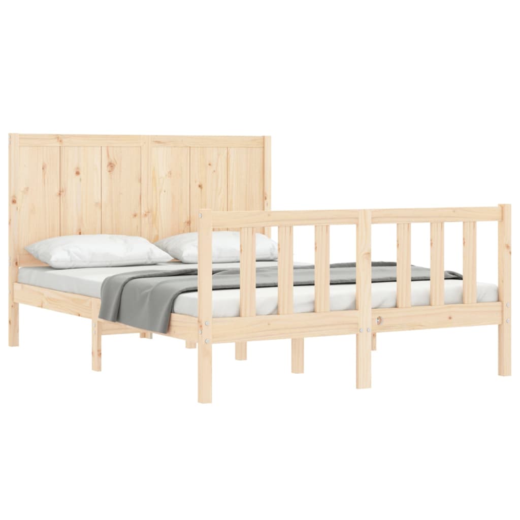 Estrutura de cama com cabeceira 120x200 cmmadeira maciça