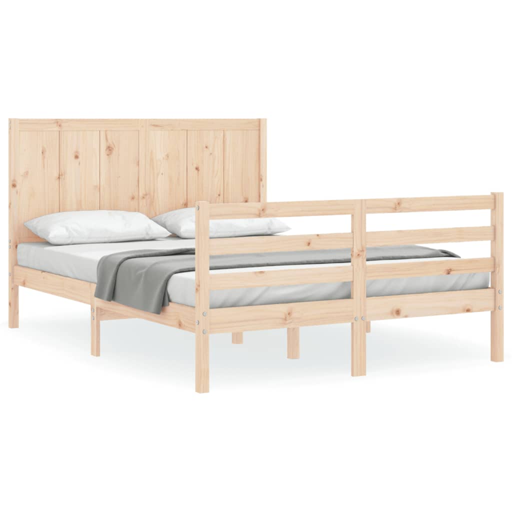 Estrutura de cama com cabeceira 120x200 cmmadeira maciça