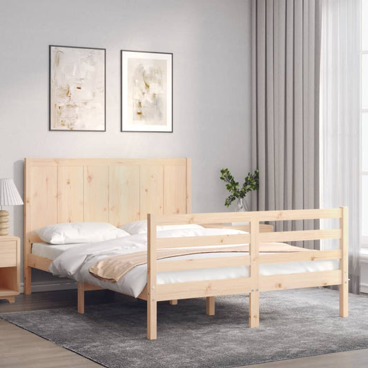 Estrutura de cama com cabeceira 120x200 cmmadeira maciça