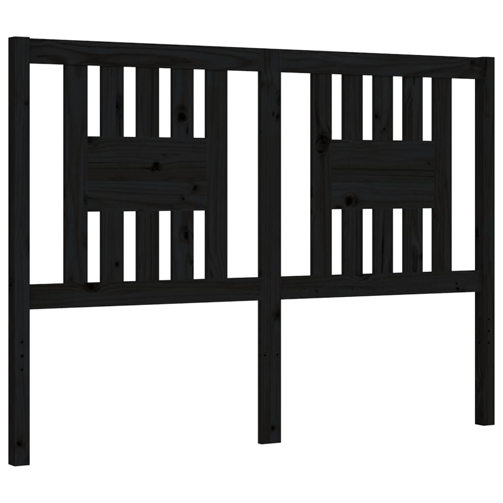 Estrutura de cama com cabeceira 140x200 cm madeira maciça preto