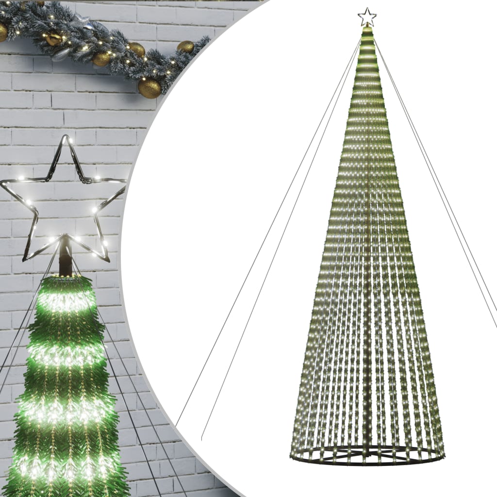 Árvore de Natal luminosa em cone 1544 LEDs 500 cm branco frio