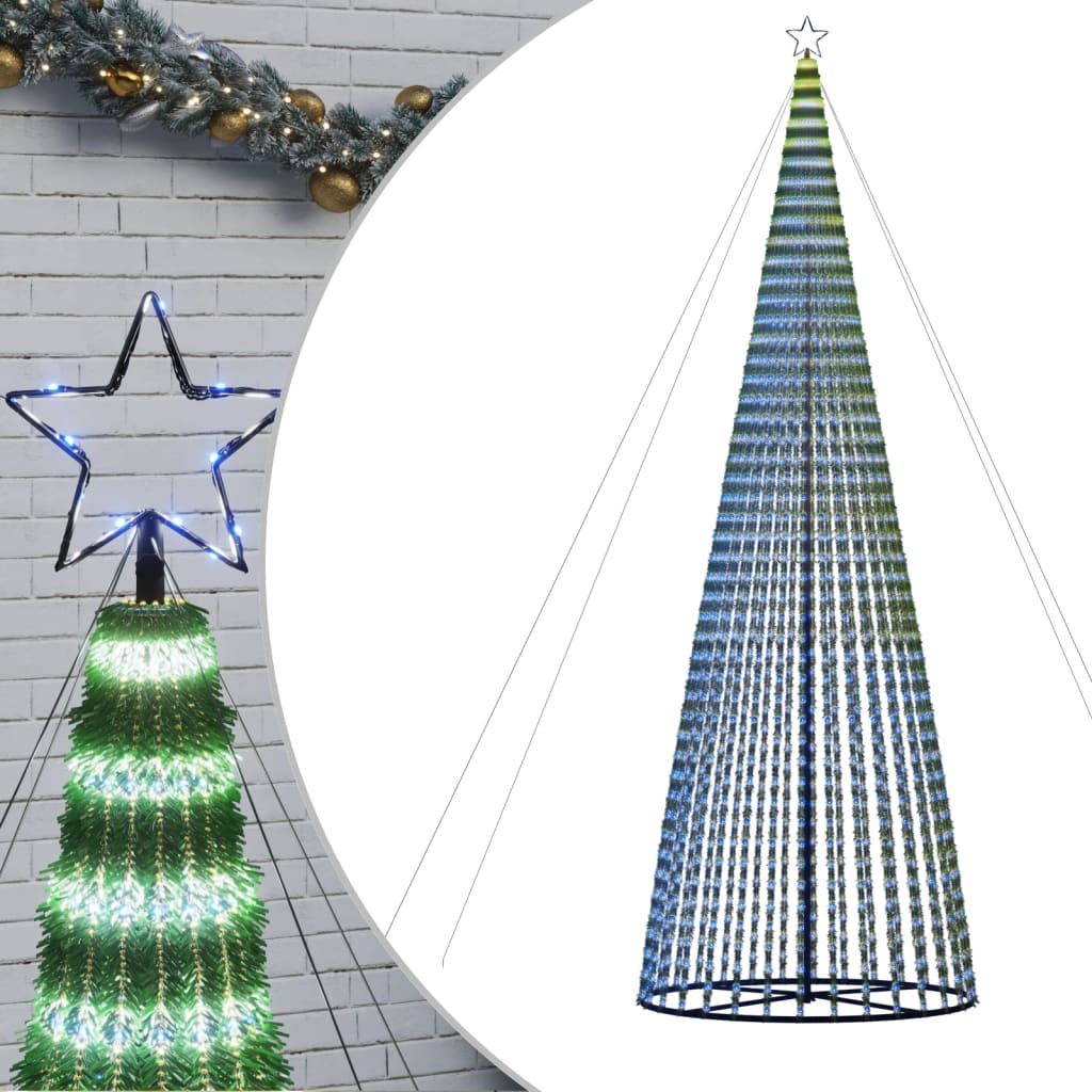 Árvore de Natal luminosa em cone 1544 luzes LED 500 cm azul