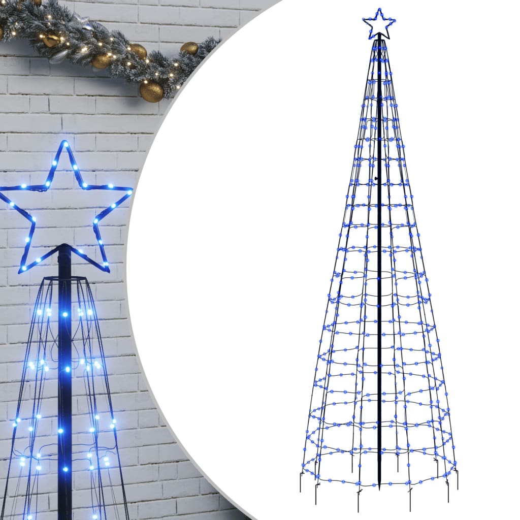 Árvore de Natal luminosa com estacas 570 luzes LED 300 cm azul