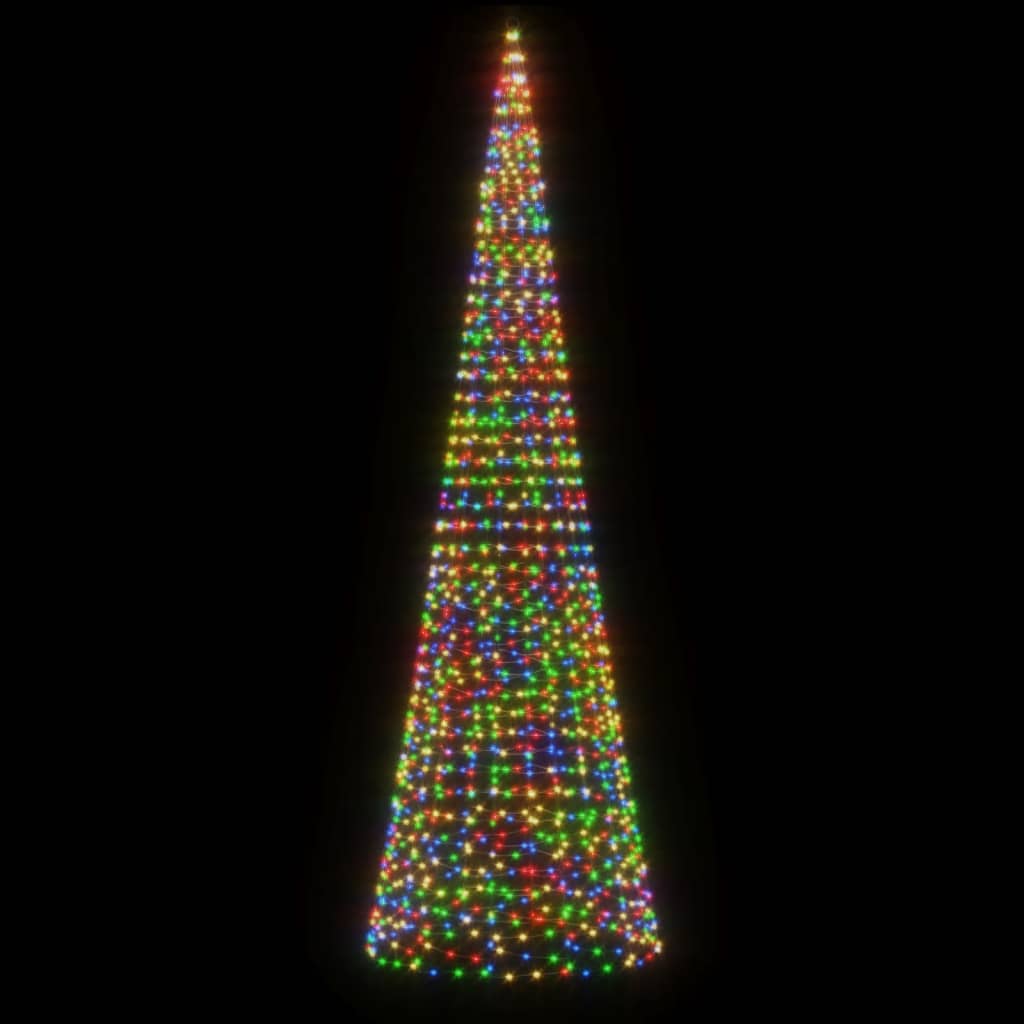 Árvore de Natal c/ luz mastro bandeira 1534 LEDs 500cm colorido