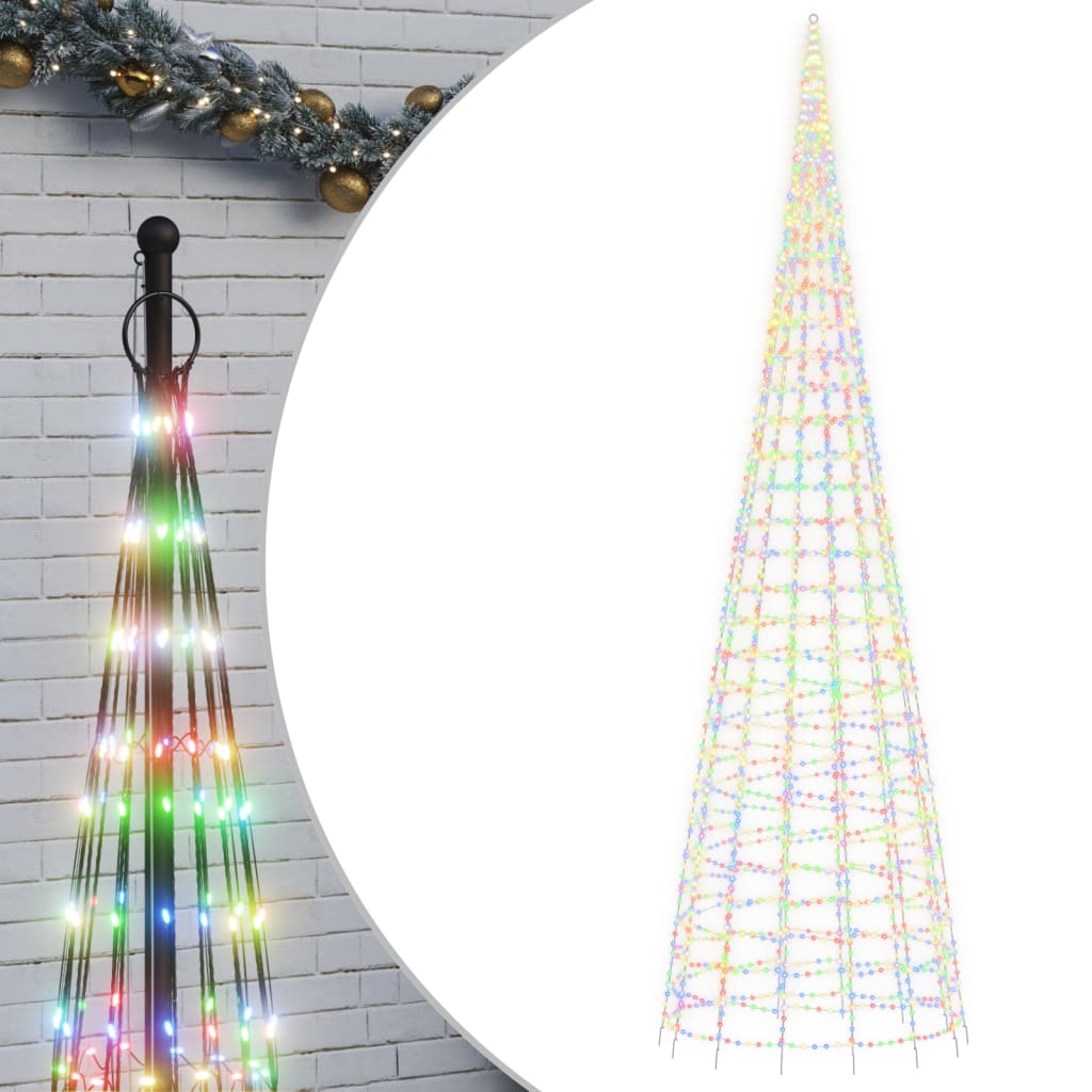 Iluminação árvore de Natal em mastro 3000 LEDs 800 cm colorido