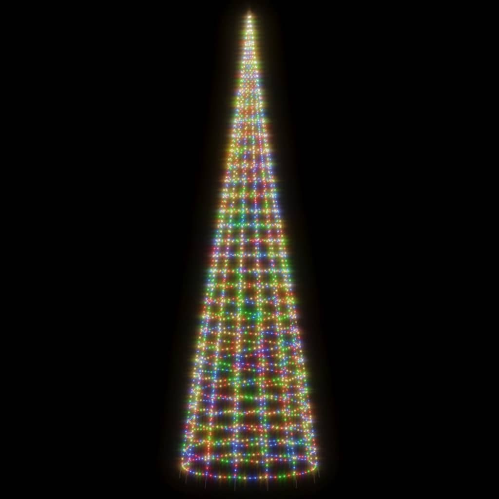 Iluminação árvore de Natal em mastro 3000 LEDs 800 cm colorido