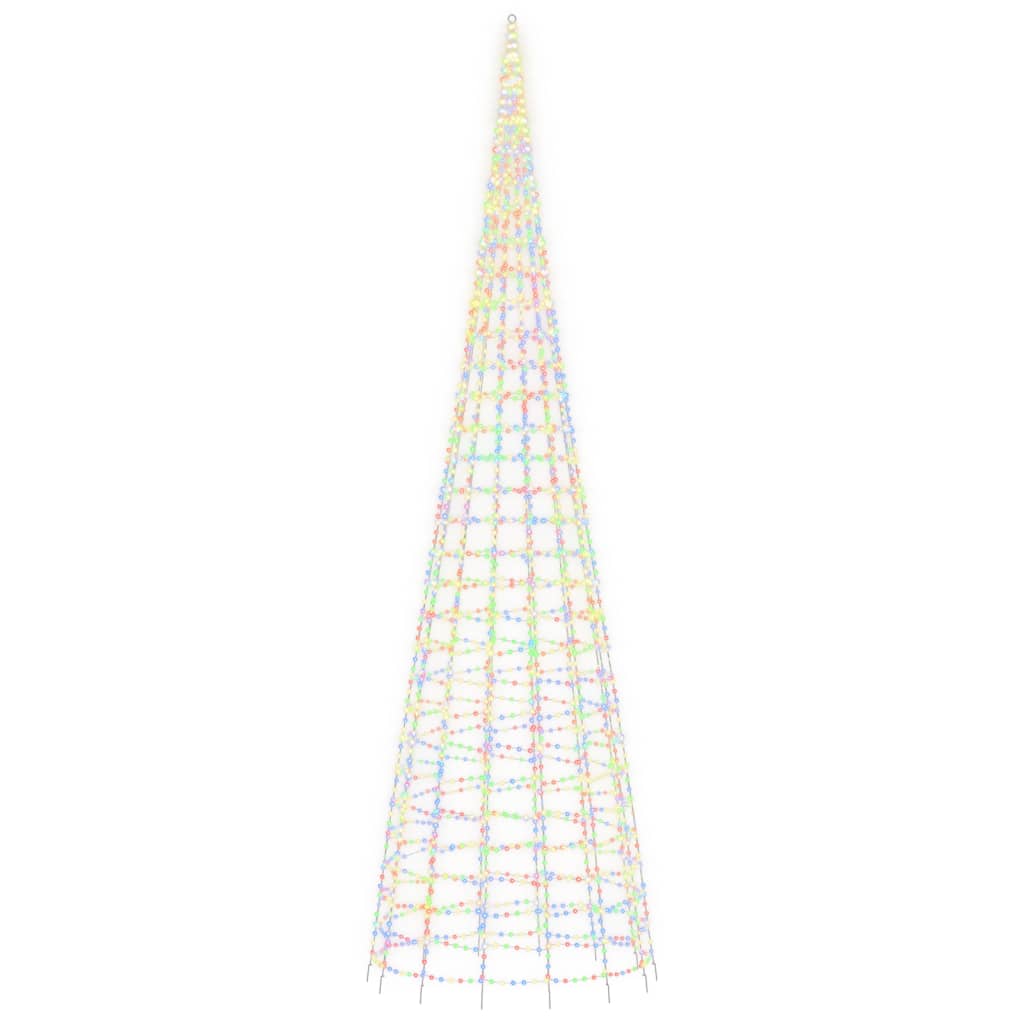 Iluminação árvore de Natal em mastro 3000 LEDs 800 cm colorido