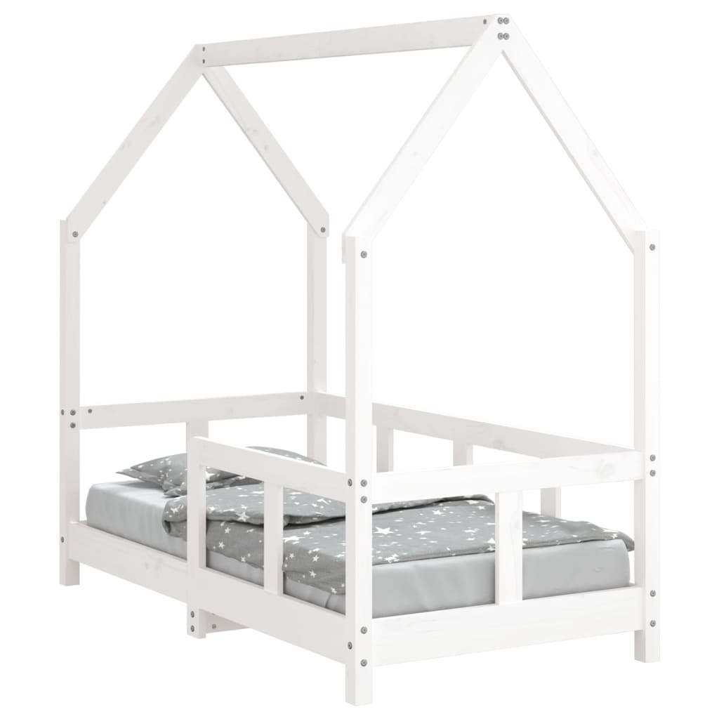 Estrutura de cama infantil 70x140 cm pinho maciço branco