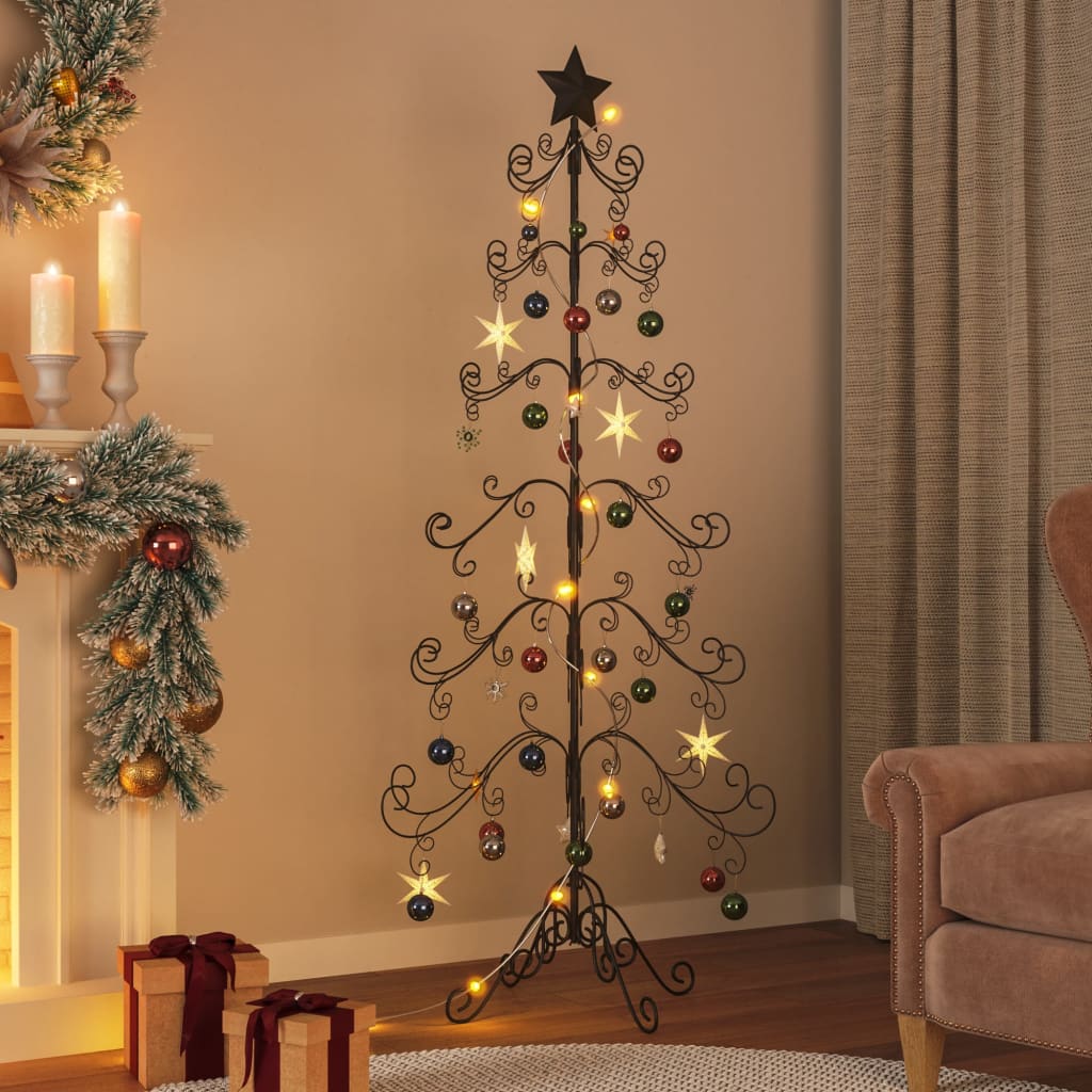 Árvore de Natal para decoração 180 cm metal preto