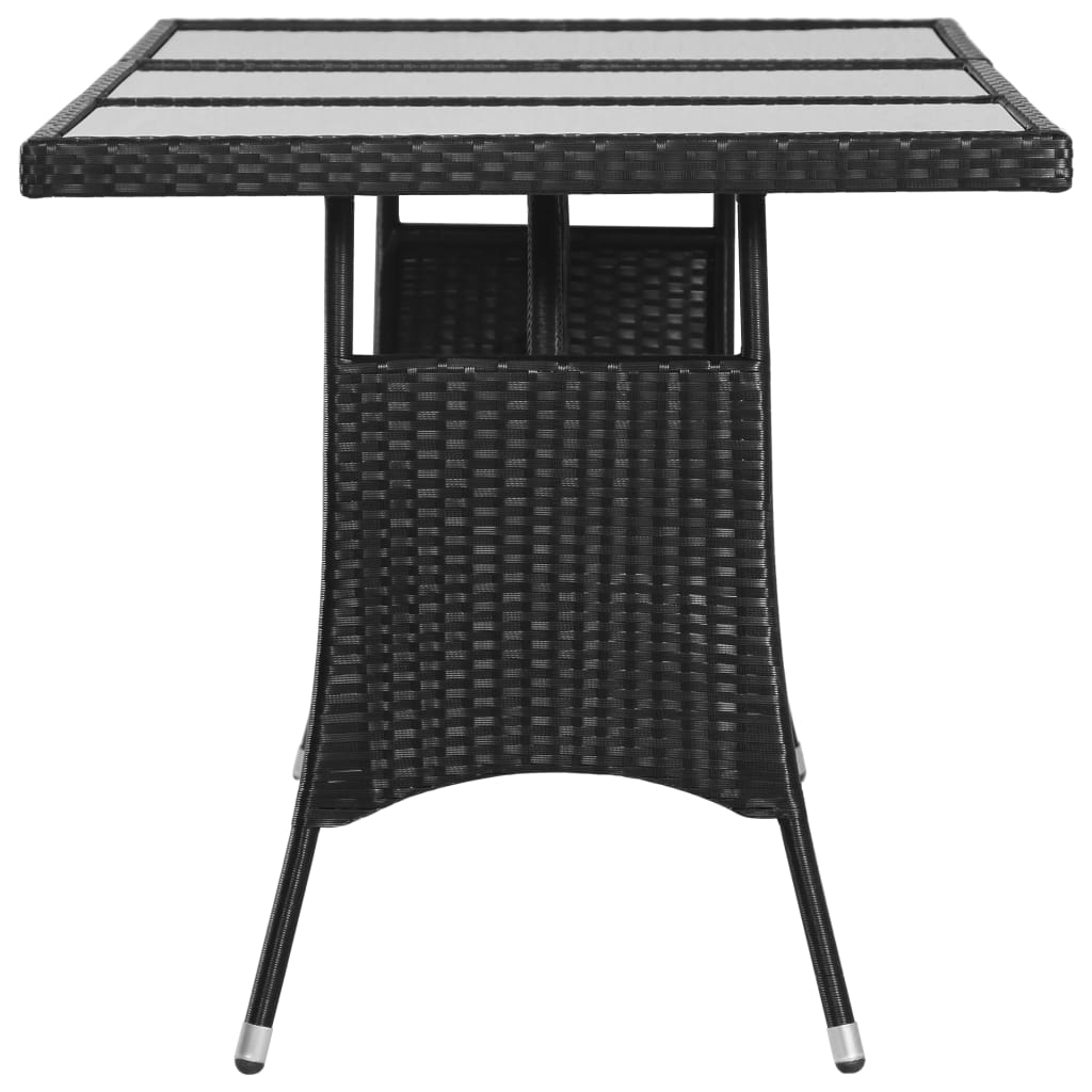 Mesa de jardim 170x80x74 cm vime PE preto