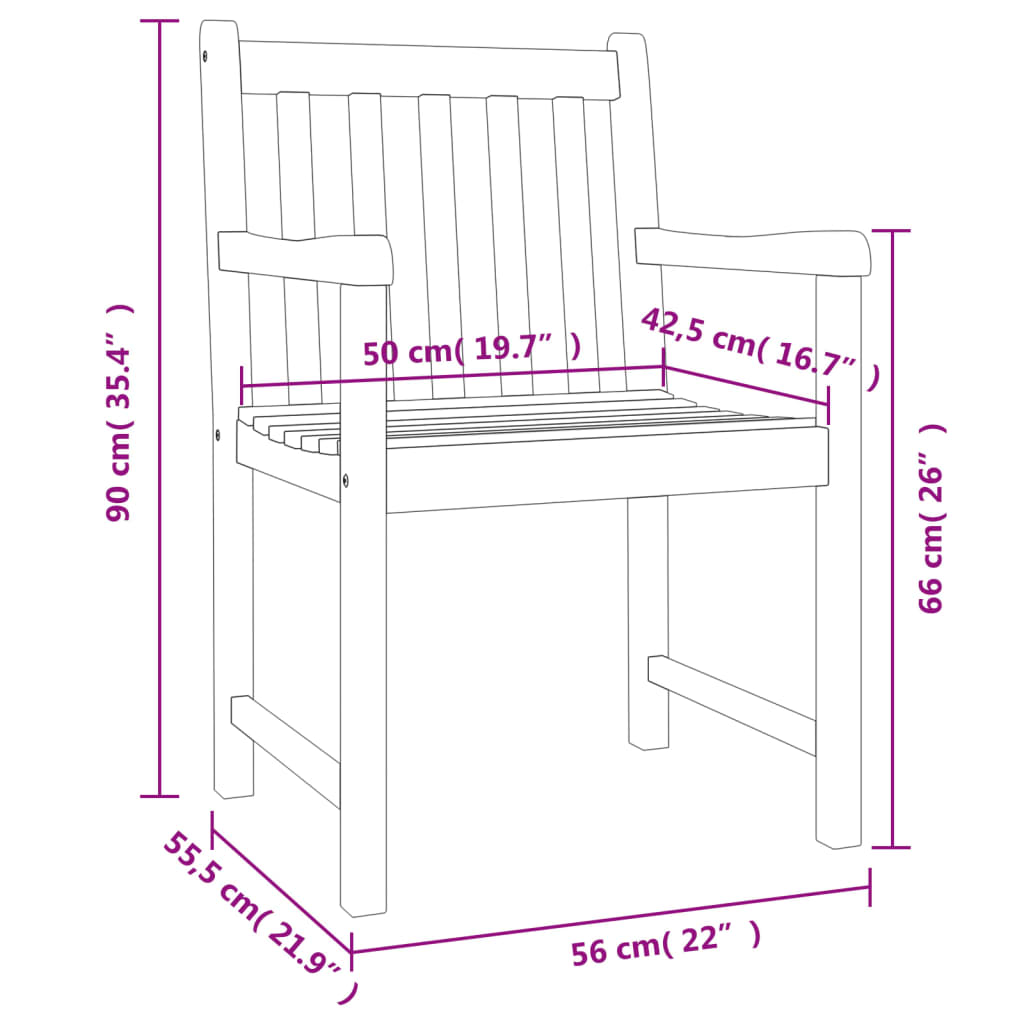 7 pcs conjunto de jantar para jardim madeira de acácia maciça