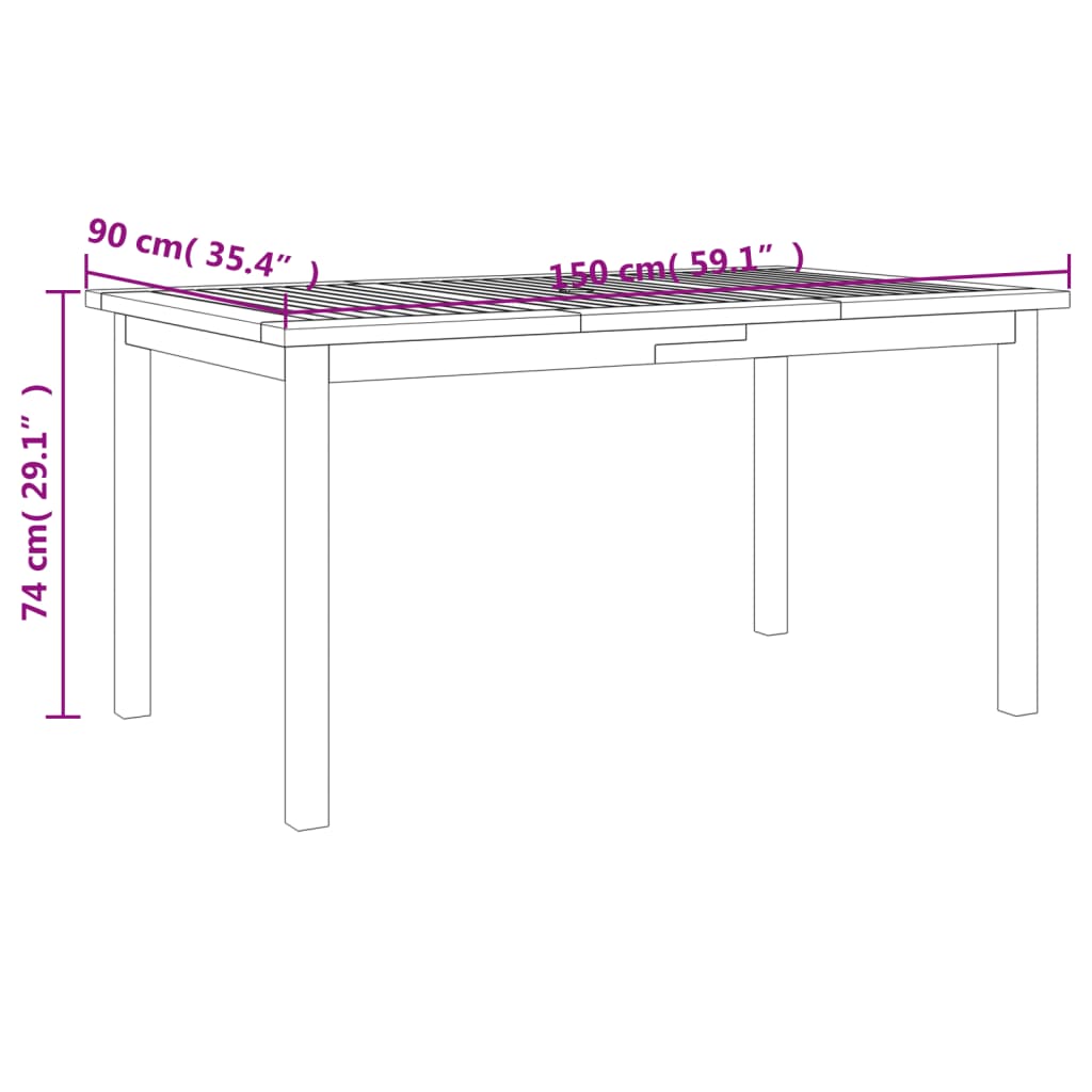 7 pcs conjunto de jantar para jardim madeira de acácia maciça