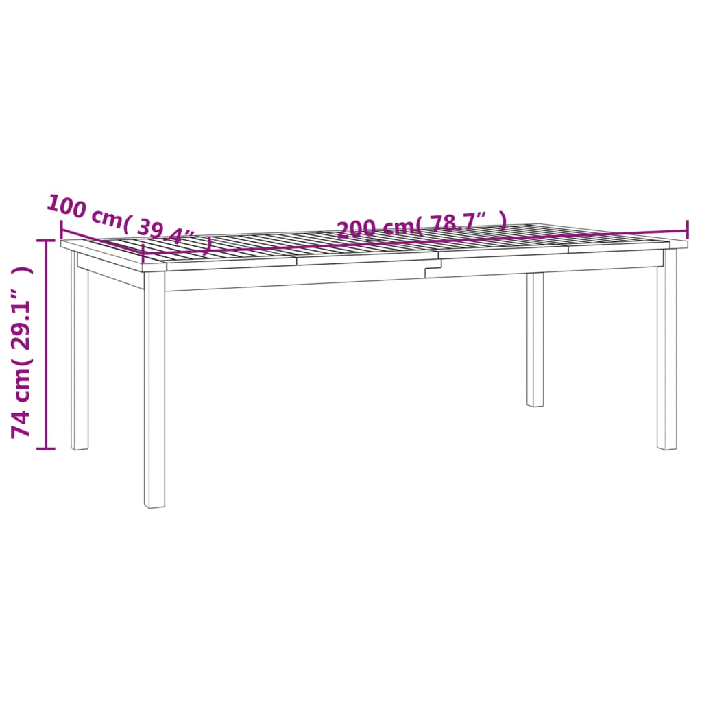 7 pcs conjunto de jantar para jardim madeira de acácia maciça