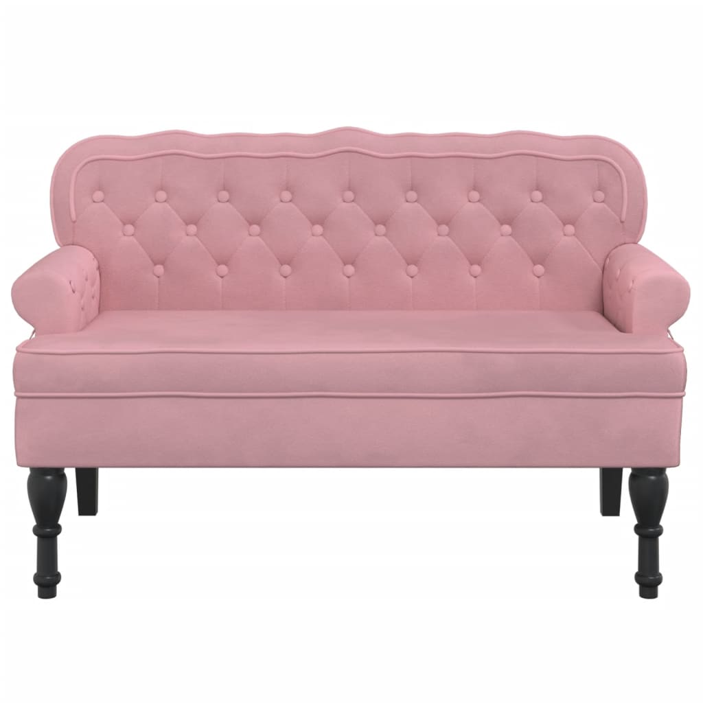 Banco com encosto 119,5x64,5x75 cm veludo rosa