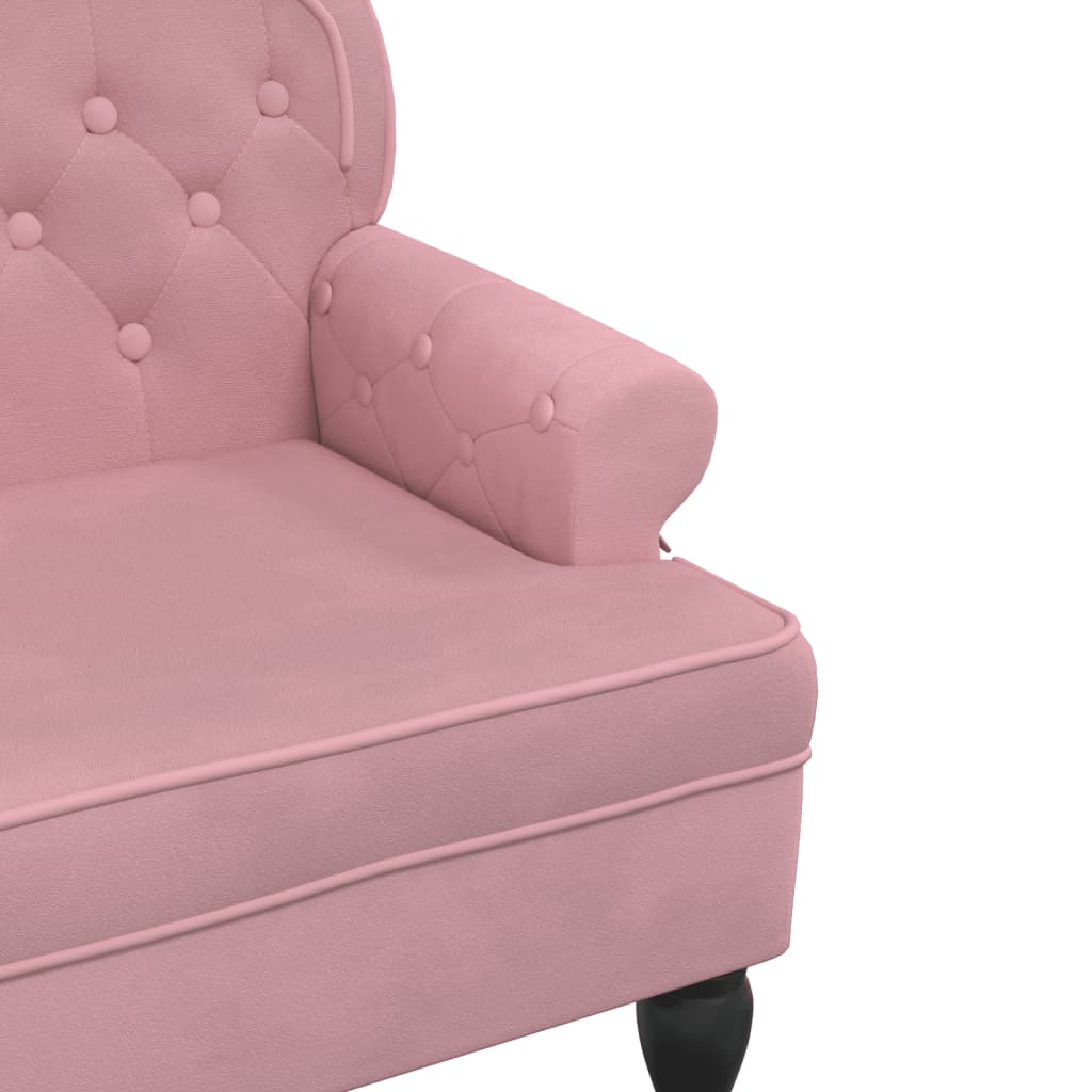 Banco com encosto 119,5x64,5x75 cm veludo rosa