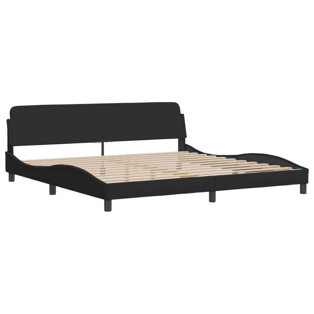 Estrutura de cama c/ cabeceira 200x200 cm veludo preto