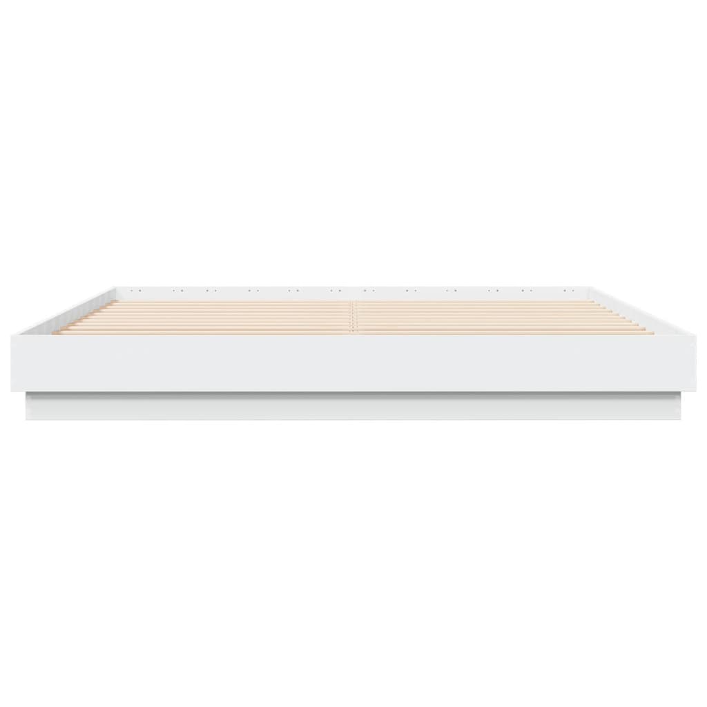 Estrutura de cama com luzes LED 180x200 cm branco