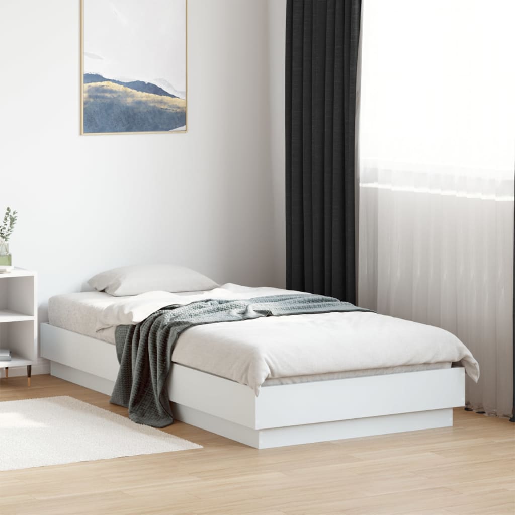 Estrutura de cama 90x190 cm derivados de madeira branco