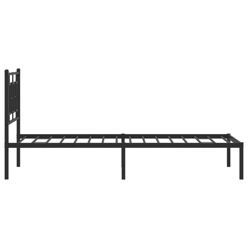 Estrutura de cama com cabeceira 100x200 cm metal preto